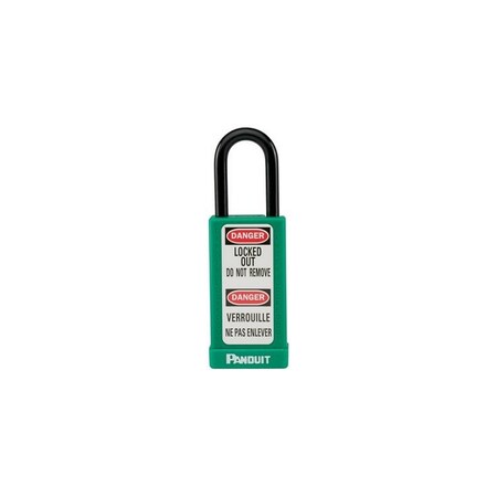 Panduit GREEN PLASTIC, 3.00" LONG, BODY, PADLOCK,  PSL-8GR-LB